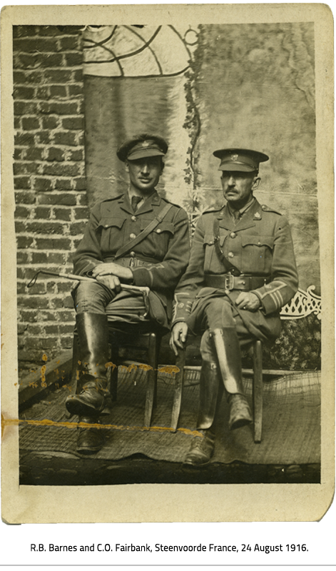 Photo of R.B. Barnes and C.O. Fairbank sitting, link.