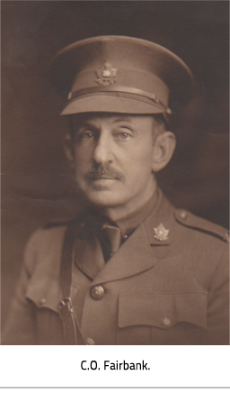 Portrait of C.O. Fairbank in uniform, link.