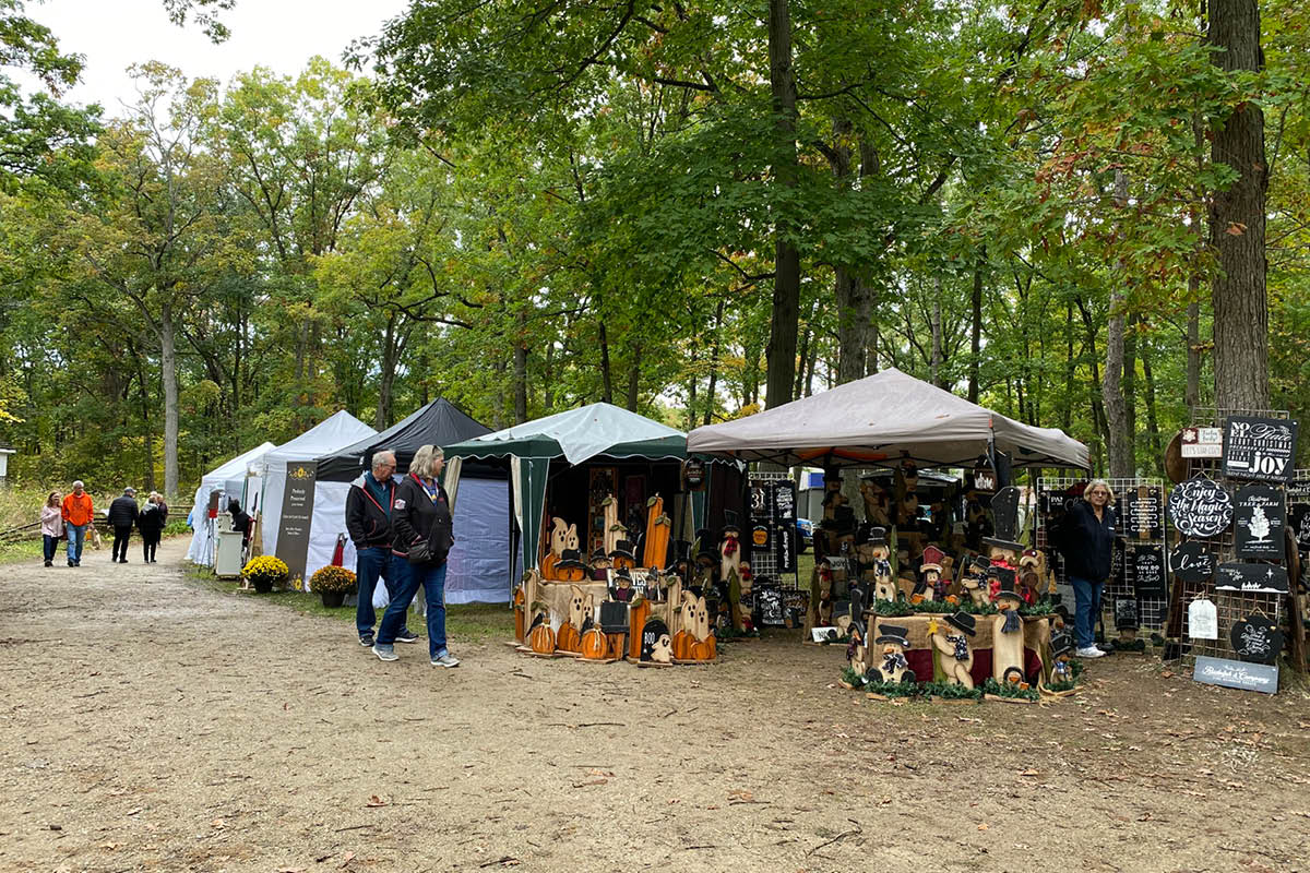 Visitors browse vendors at the Lambton Fall Colour  Craft Festival