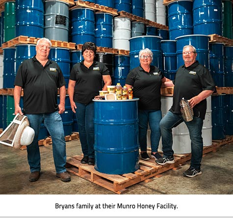 The Bryan Family at their Munro Honey Facility. 