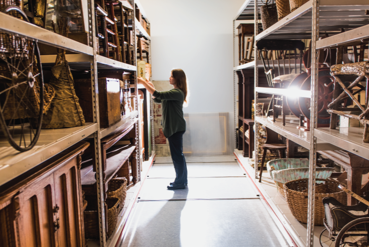 A girl looking at our collection. 