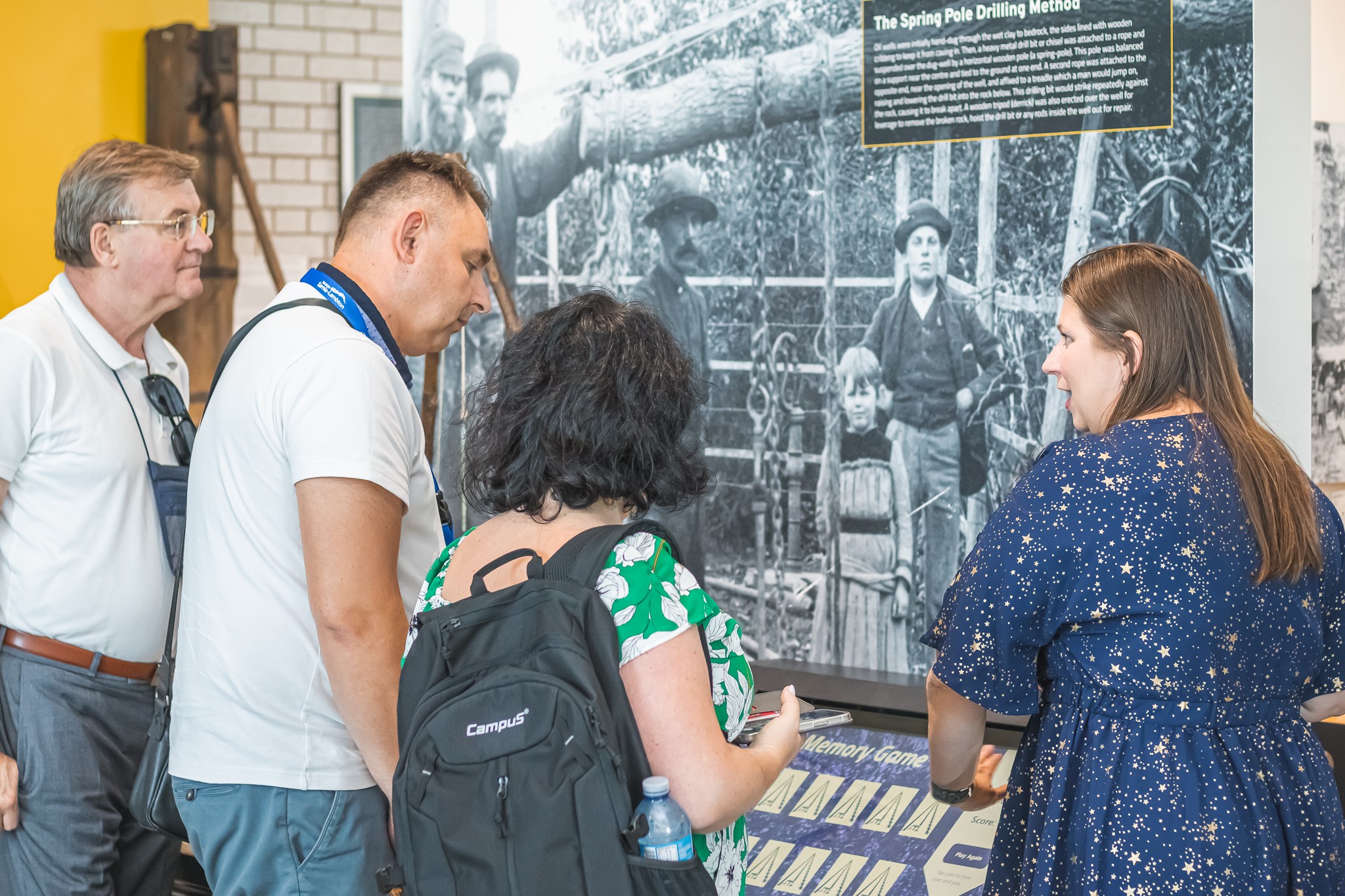 People being brought on a tour. 